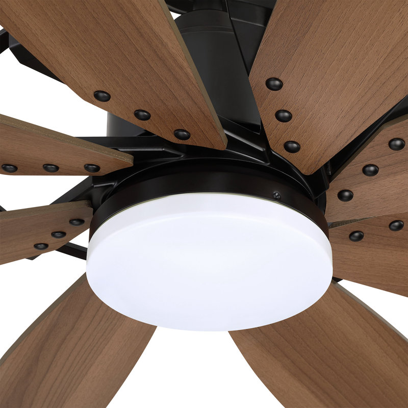 Jaysleen 60" Farmhouse Large Windmill Ceiling Fan with Light and Remote
