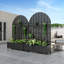 Arch Metal Planter Box with Trellis with Wheels-1369511187
