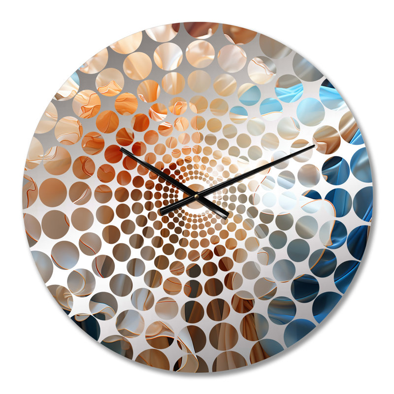 Horloge murale abstraite blanche sur fond bleu, Médium