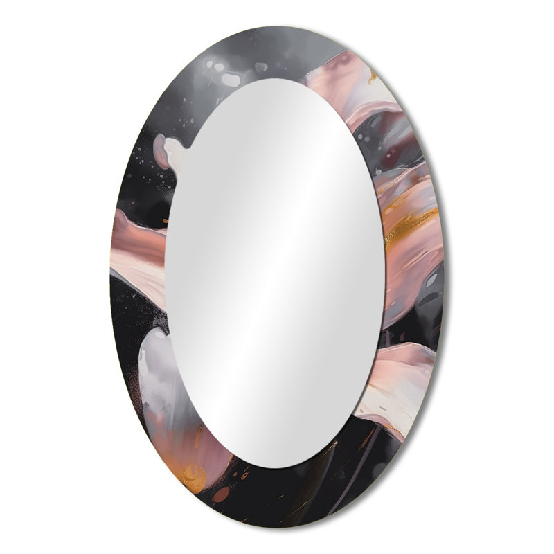 Miroir mural blanc moderne gracieux Lilies IV, 36 po x 24 po