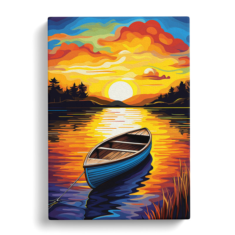 Boat On A Lake Pop - Wrapped Canvas, 60cm H x 40cm W x 3cm D