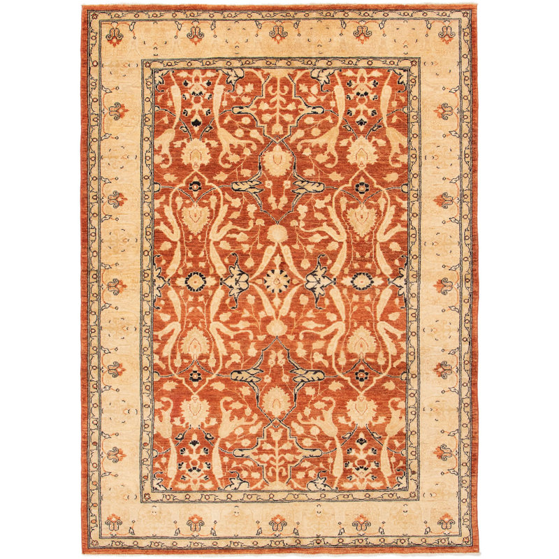 Tapis zone en laine foncée/vert 5 pi 10 po x 8 pi 6 po à la main one-of-kind-noué la 2010 chobi Hulett