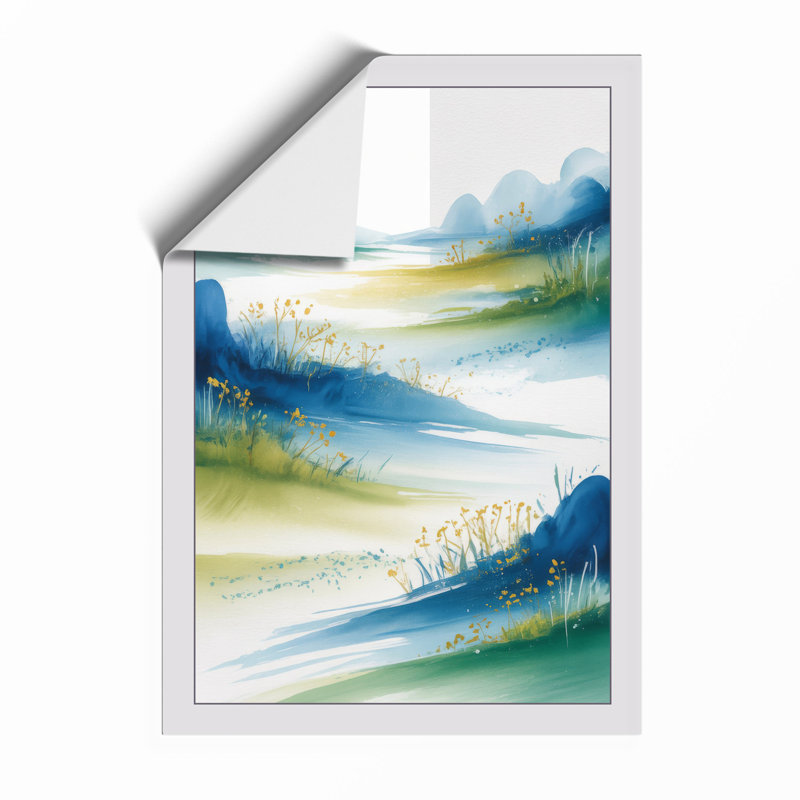 River Through Mist Japandi - Print, Unframed, A4 - 29.7 x 21.0 cm
