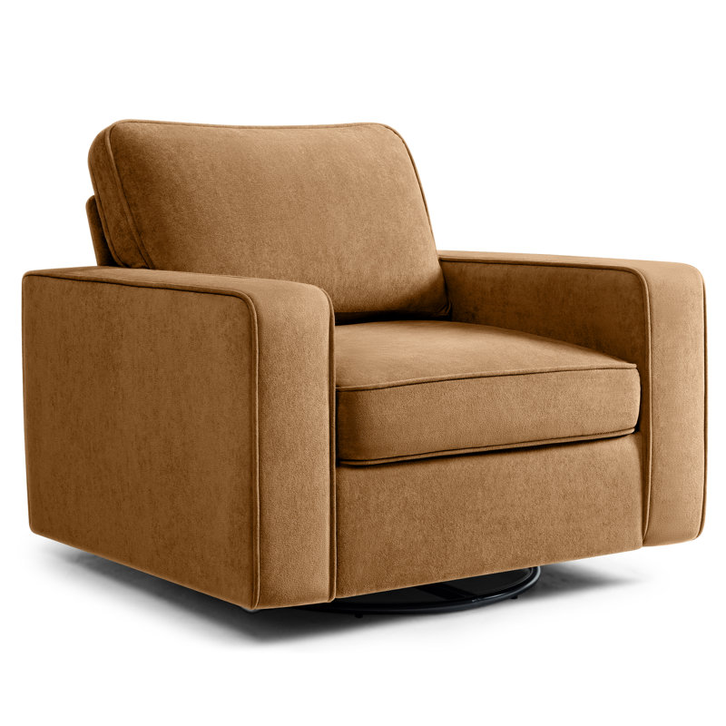 Fauteuil d'appoint pivotant de 36,2 po de largeur, Tissu chameau