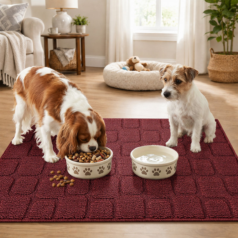 Tapis antidérapant antidérapant et résistant, Rouge, 32 po x 40 po