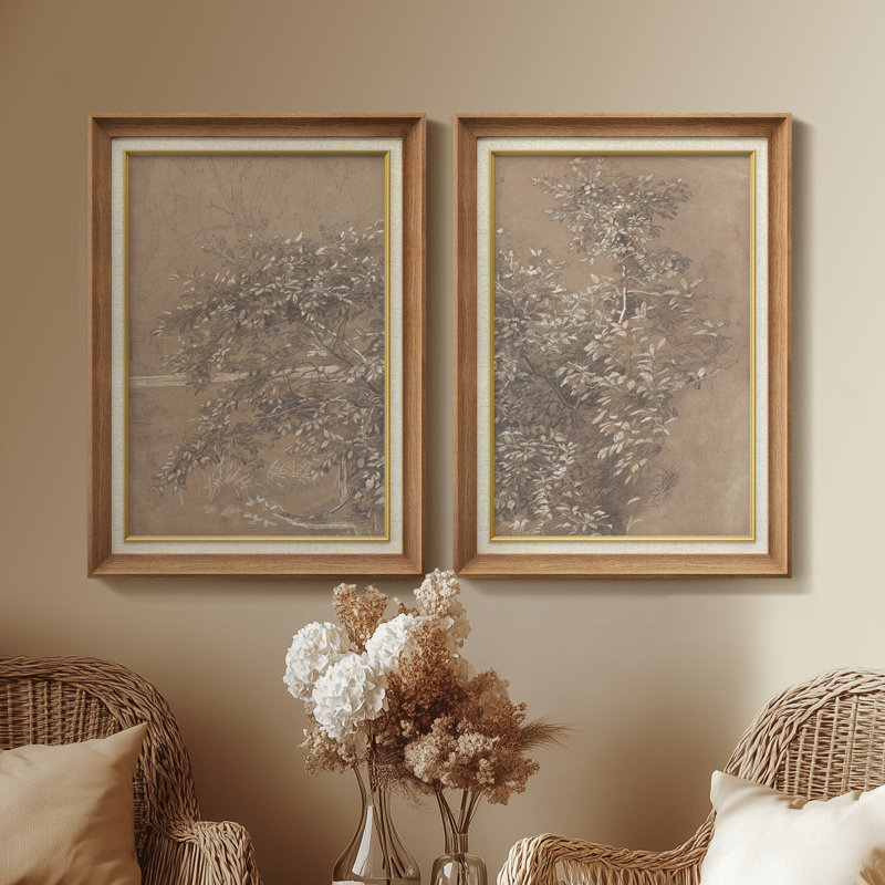 Ensemble de 2 œuvres d'art encadrées de qualité supérieure sur toile de qualité supérieure avec cadre de 26 po x 36 po