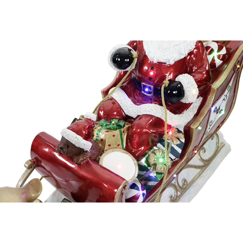 Indoor/Outdoor Oversized Christmas Décor, Long-Lasting LED Lights, Santa Sleigh and Flying Reindeer