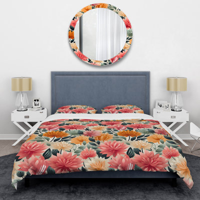 Multicolor Contemporary Floral Pattern I Duvet Cover Set