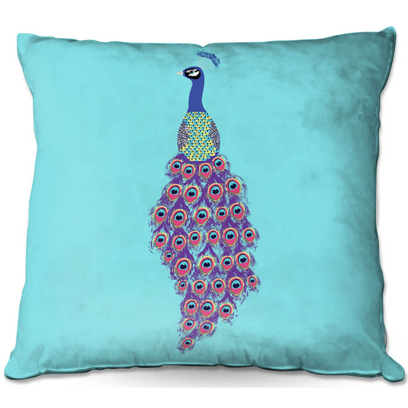 Reversible Throw Pillow, 16" x 16", Teal