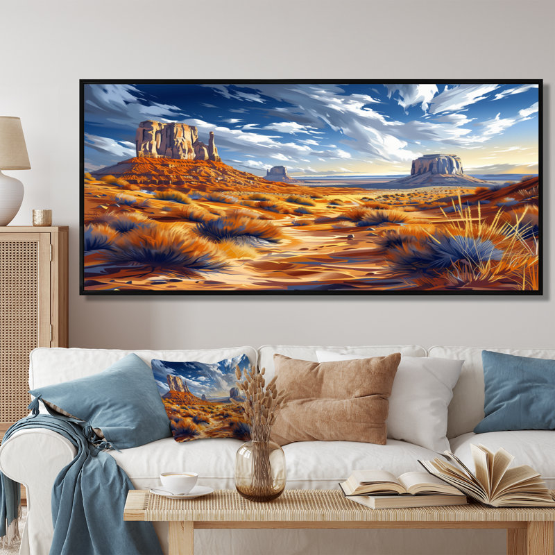 Markiyan - désert, impression d'art mural, Toile avec cadre flottant noir, H 28 po x l 60 po x P 1,5 po