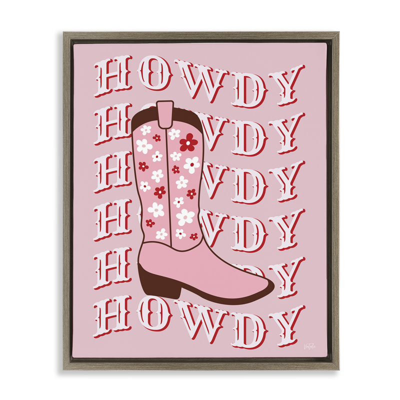 Art mural sur toile flottant Howdy, Cadre flottant orme Montalcino, H 21 po x l 17 po