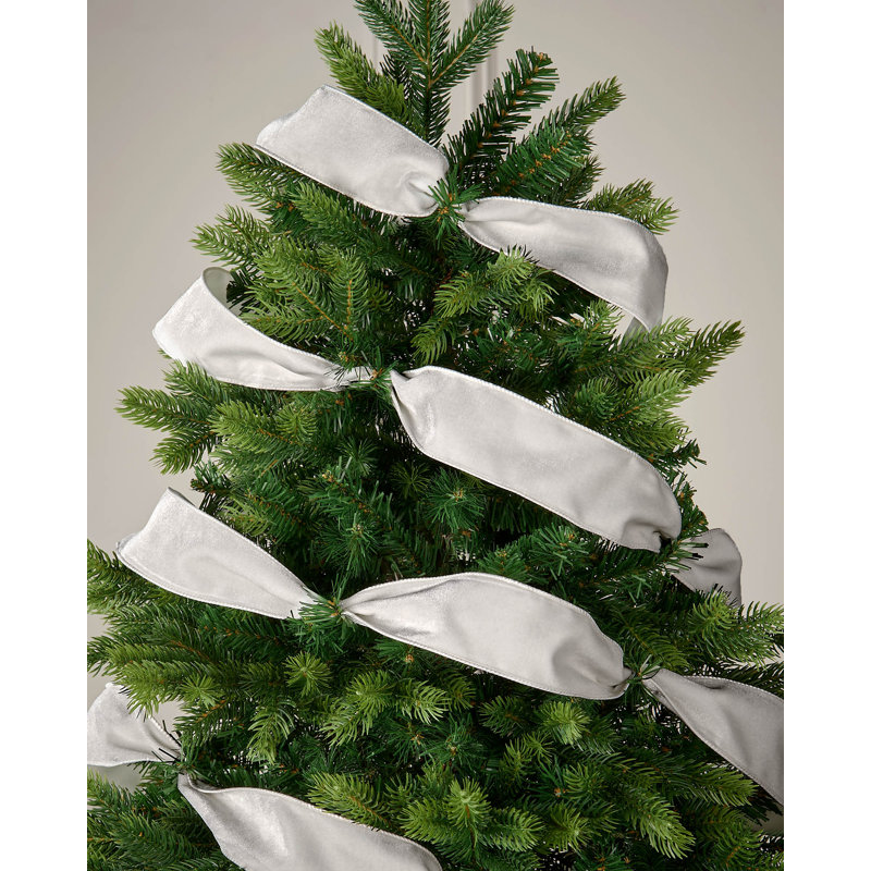 910cm Solid Colour Velvet Ribbon, Silver