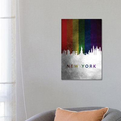 New York Spectrum Skyline by Adrian Baldovino - Wrapped Canvas Print