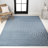 Alecxia High-Low Minimalist Angle Geometric Dark Blue/Cream Indoor/Outdoor Rug-1589768549