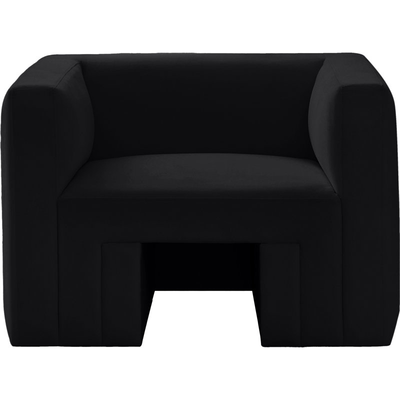 Fauteuil en velours l 41 po Henson, Velours noir