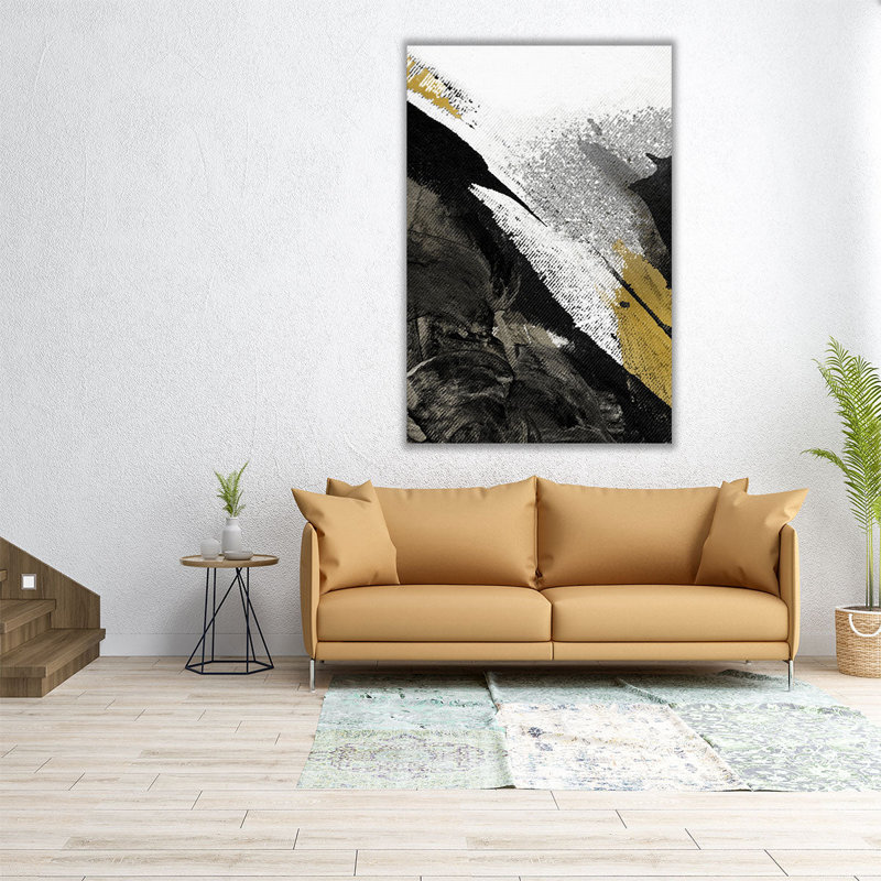 Black Strokes 1 - reproduction d'art sur toile, H 18 po x l 12 po