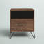 Table de chevet 2 tiroirs Madiya en noyer / gris anthracite