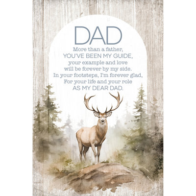 Art mural de table «Dad-More Than» avec chevalet et crochet - 4 po x 6 po