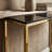 Jul Console Table in Gold Stainless Steel and Smoked Glass, 47"