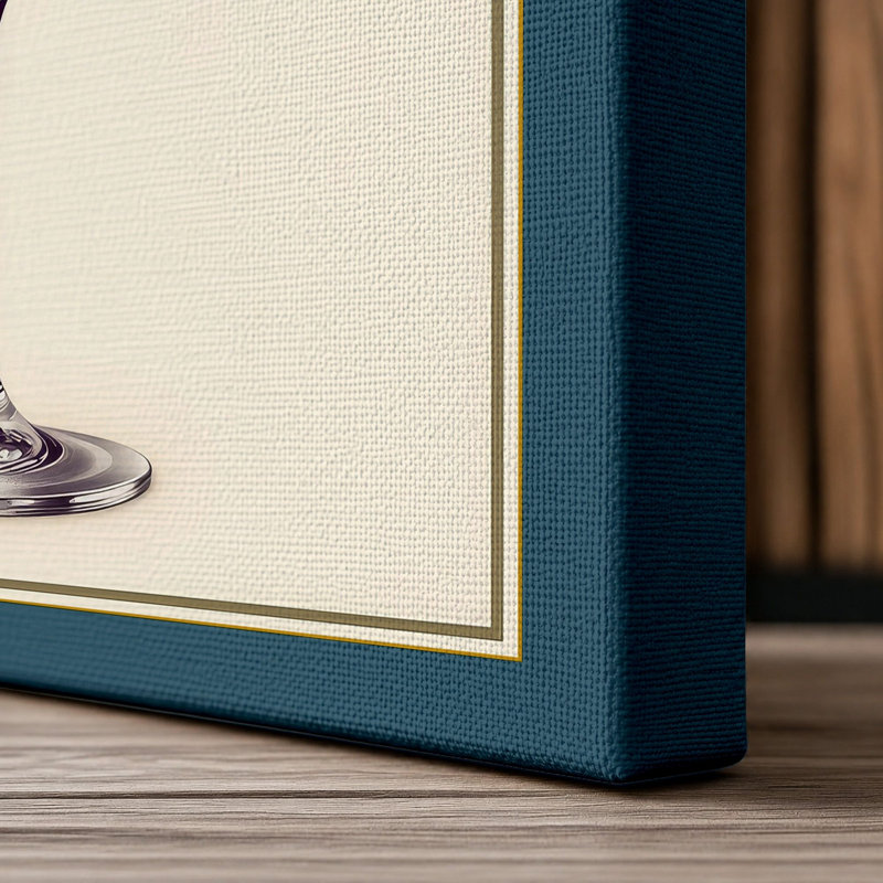 Wine Splash Modern - Wrapped Canvas, 36x24 - 91.4 x 61.0 cm, Teal Border