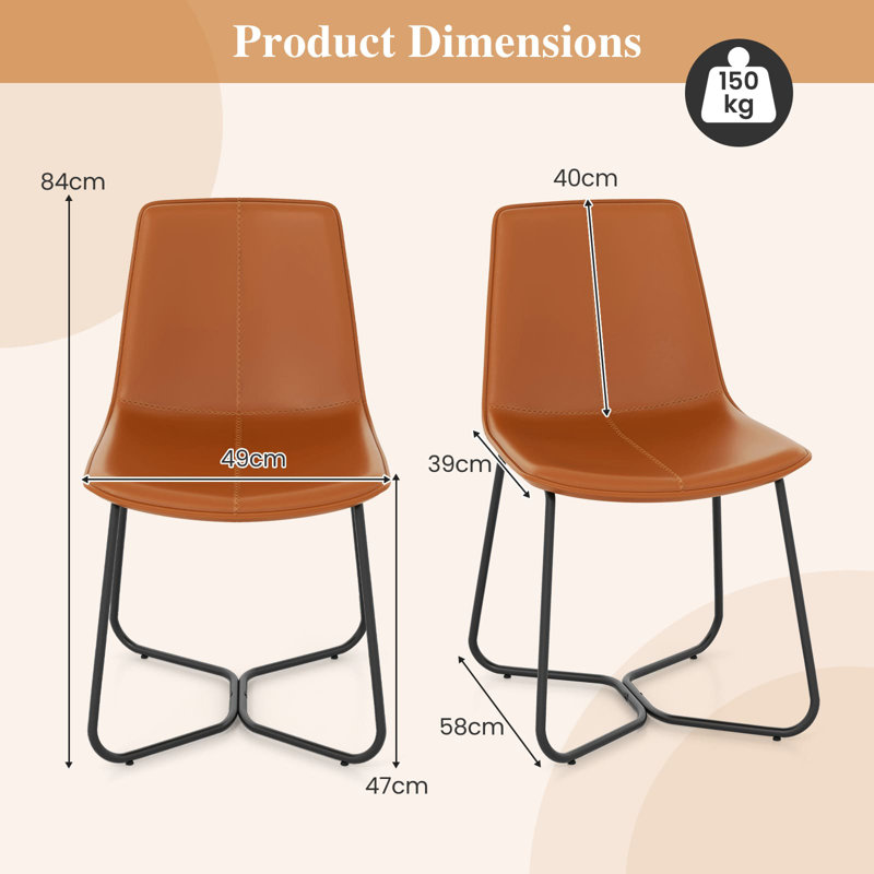 47cm H Upholstered Side Chair in Brown