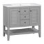 Meuble-lavabo 36 po avec lavabo en céramique, deux armoires et tiroirs-93608031