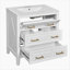 60'' Bathroom Vanity with Ceramic Sink Combo, Free Standing Single Vanity Set with 3 Drawers, Solid Wood Frame Bathroom Storage Cabinet, White-1034220599