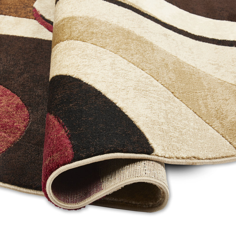 Tapis à motif abstrait brun / beige Rubith, Rectangle 1 pi 7 po x 2 pi 8 po