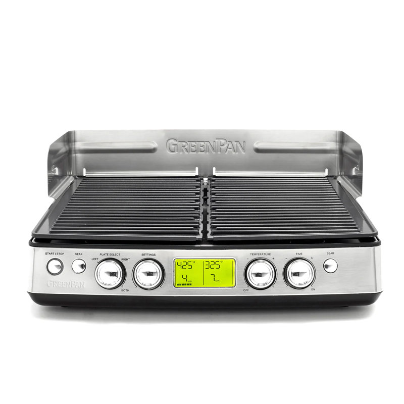 GreenPan Elite Indoor Ceramic Nonstick XL Smoke-Less Grill & Griddle, Black