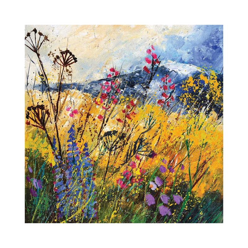 Fleurs sauvages par Pol Ledent - peinture sur toile tendue, H 12 po x l 12 po x P 0,75 po