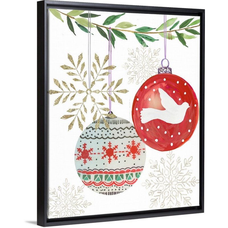 Décorations pendantes II-reproduction d’art sur toile, Cadre noir, H 16 po x l 13 po x P 1,75 po