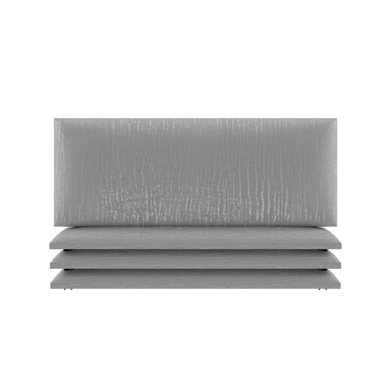 All Upholstered Headboard, Small, Metallic Silver