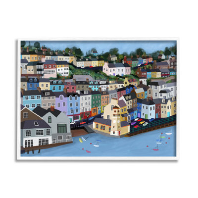 «Seaside City Neighbour d'expédition Street» par Carla Daly - impression sur bois