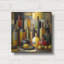  «Cubist Bottles And Lemons» par Rey Klimt, art mural en métal, 12 po x 12 po-1786909452