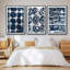 «Indigo Memory I», ensemble de 3 toiles encadrées-97792176-97792175