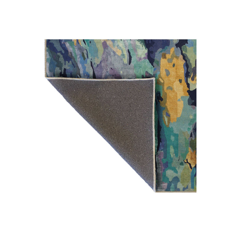 Tapis multicolore à motif abstrait et éclaboussures de peinture, Tapis de couloir 3 pi 3 po x 9 pi 10 po