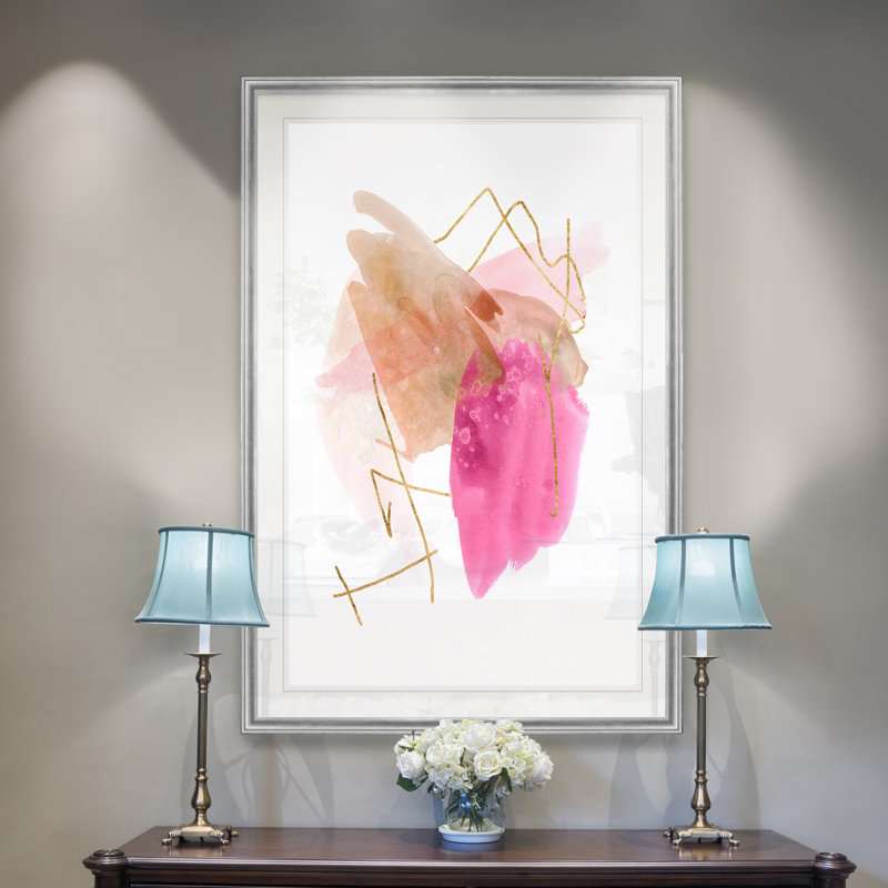 «Rose Edge II», reproduction d'art sur toile, H 26,5 po x l 36,5 po x P 1,5 po, Cadre argenté