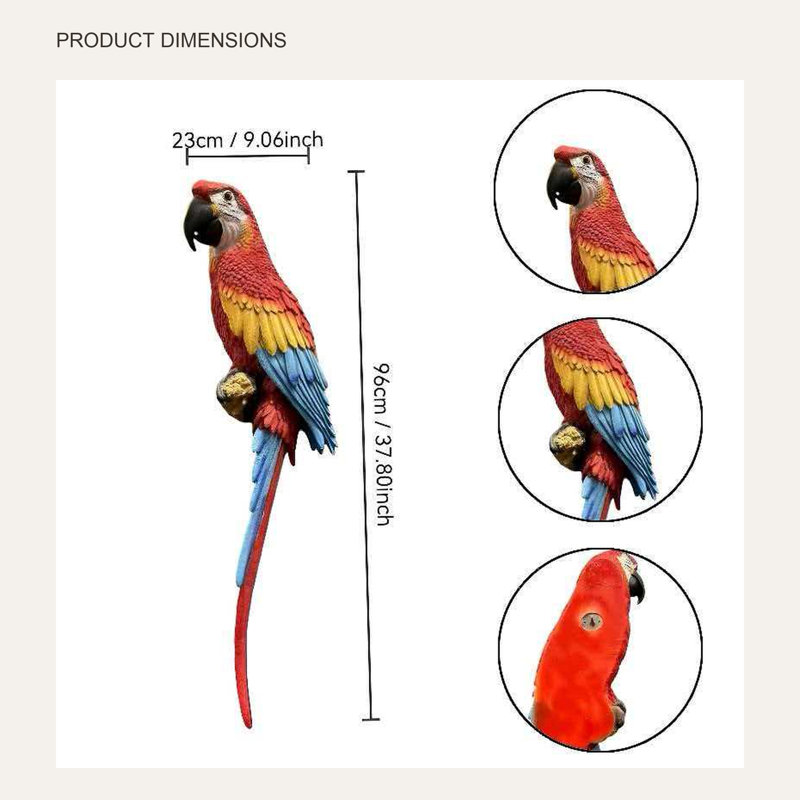Hanging Scarlet Macaw Garden Statue