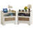 Nightstand with Storage Set of 2, Rattan Boho Bedside Table with Drawer-1292897895-1302828209