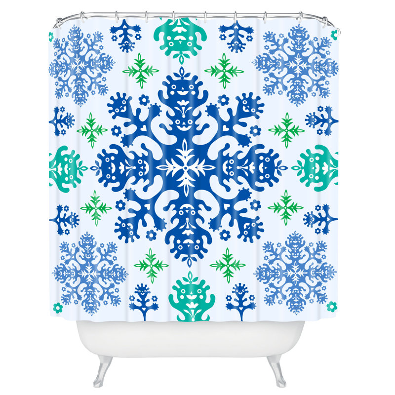 Rideau de douche simple monstrous Andi Bird, Bleu