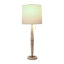 Lampe de table moderne en travertin avec pied conique pour chambre à coucher - Lampe de chevet ou de bureau élégante pour salon ou petites tables d'appoint - 84 cm, ivoire et blanc