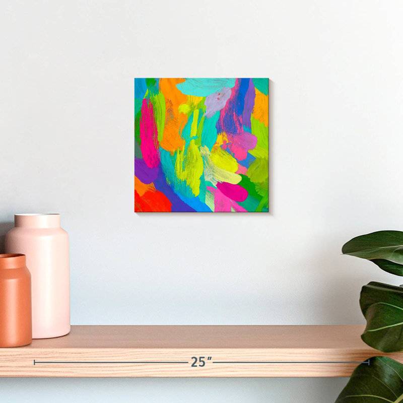 Joyeux abstrait, H 10 po x l 10 po