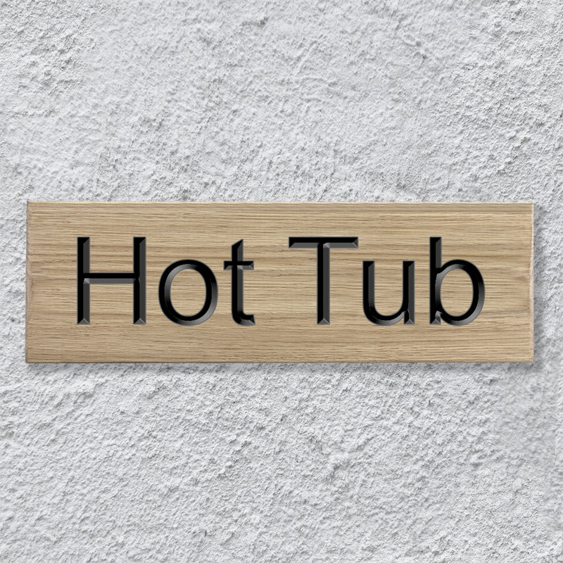 Wall Décor 'Hot Tub' Oak Sign 30cm