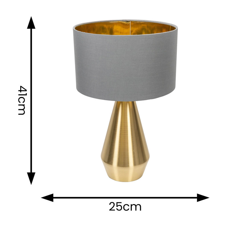 Alamar Metal Table Lamp, Yes, Grey, Gold