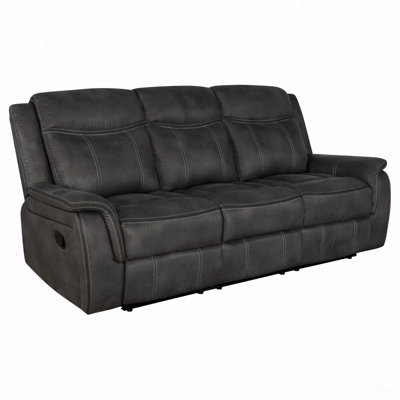 Upholstered Padded Arm Reclining Sofa