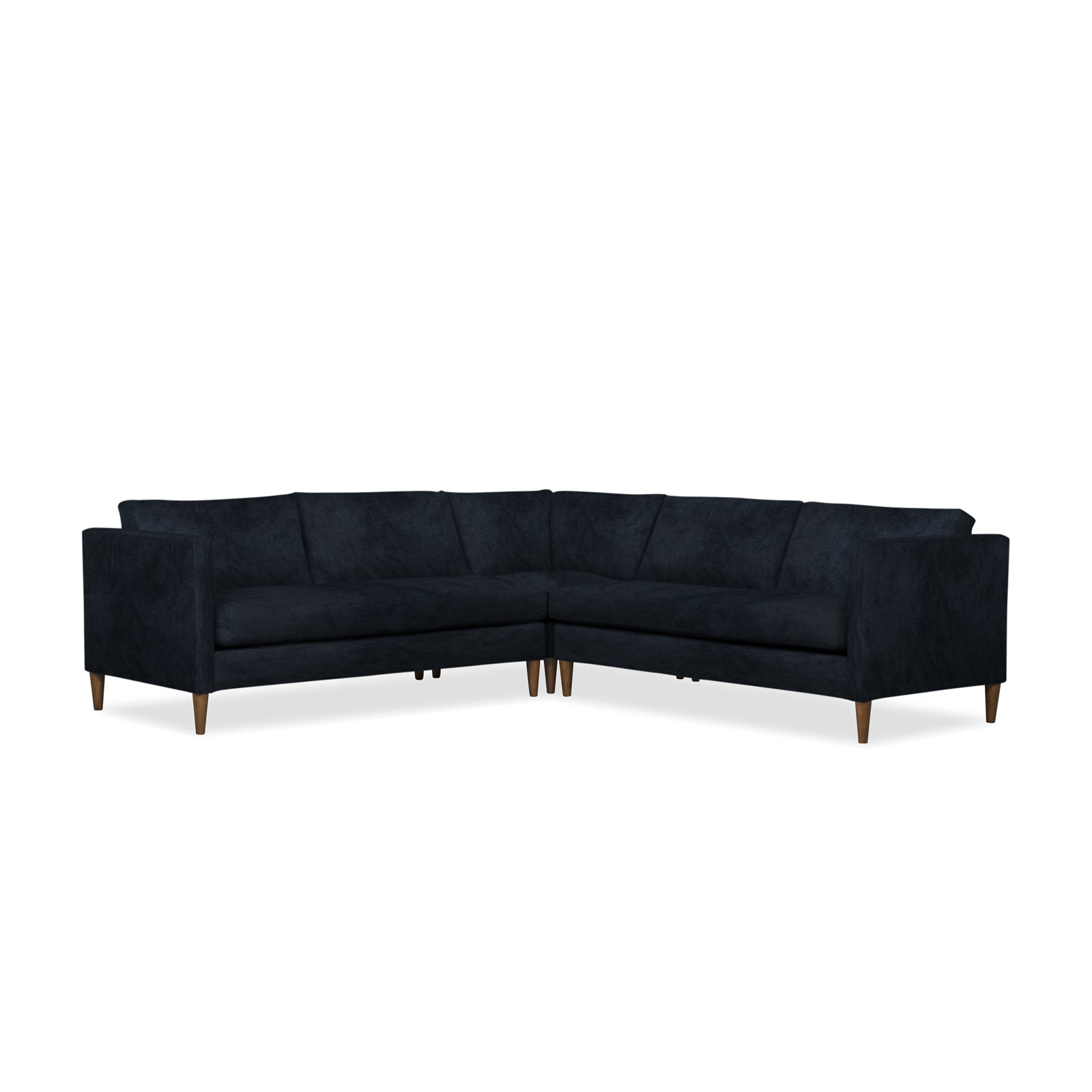 Clifford Sectional, Bella Ink Blue Performance Velvet
