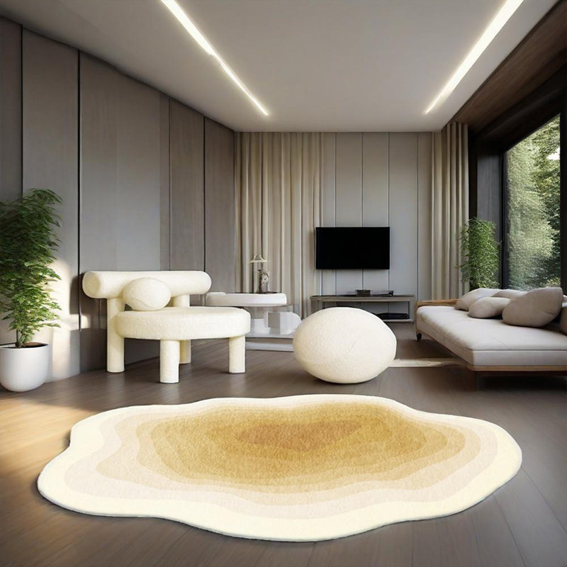Alien Rugs，Cashmere Imitation Irregular Carpet Soft Fluffy Plush Anti-Slip Design Rugs Use for Living Room Bedroom Kitchen Entrance Floor Mat