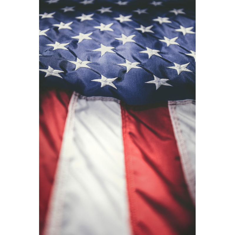 " US Flag, Waving Flat, Dramatic ", 24" H x 16" W x 1.5" D