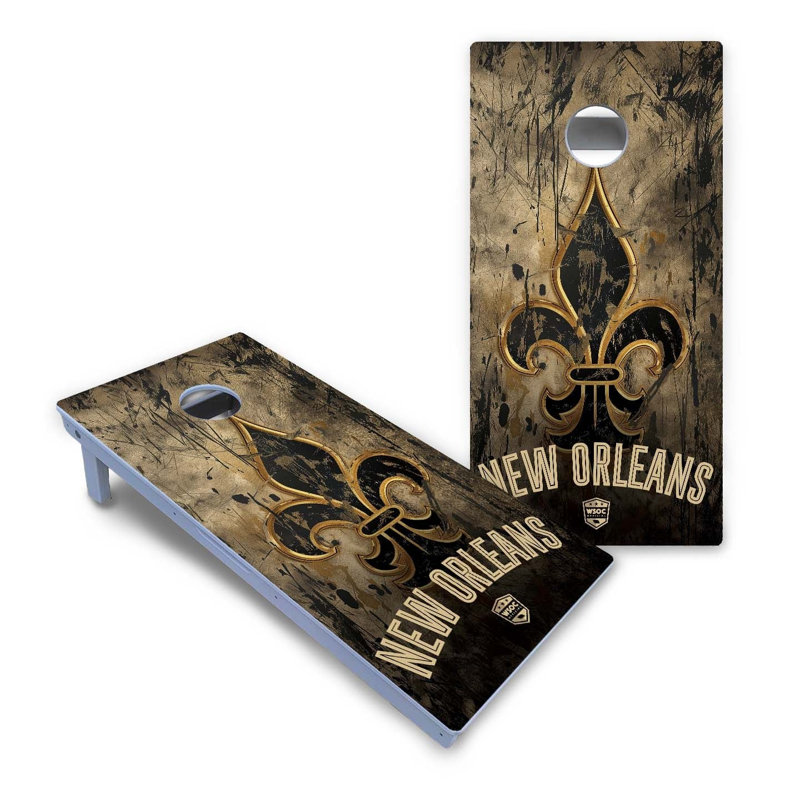 Ensemble de cornhole en composite toutes saisons New Orleans, Ajouter un étui et des lumières