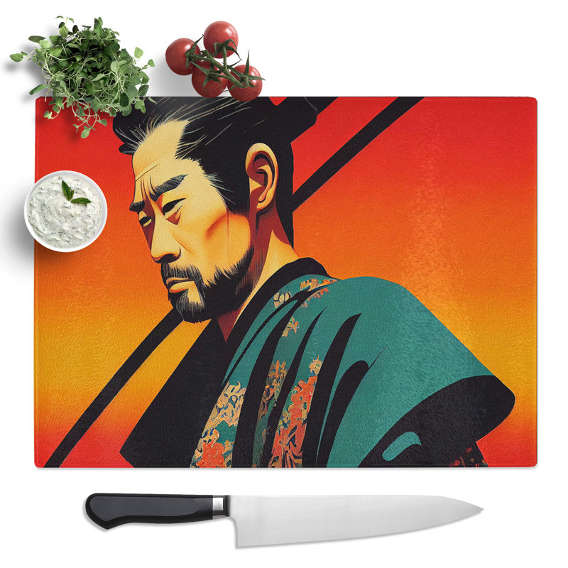 Modern Samurai  Glass Chopping Board
